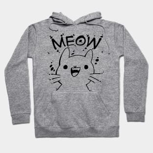 MeoWing white kitten Hoodie